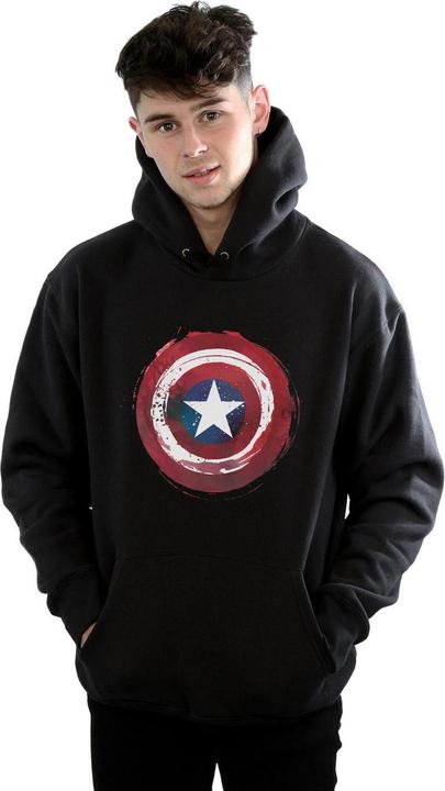 Actual product image Mens Captain America Splatter Shield Hoodie (S)