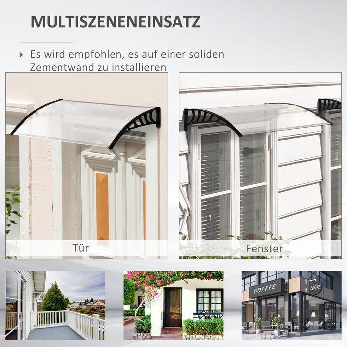 Actual product image Swisshandel24 Vordach für Haustür Überdachung 89 x 122 cm Haustürdach aus Polycarbonat, Weiss