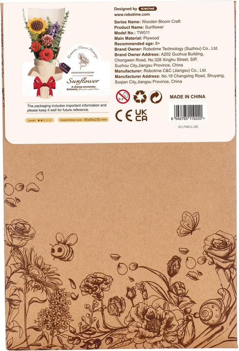 Actual product image Robotime Sunflower - Wooden construction kit flower