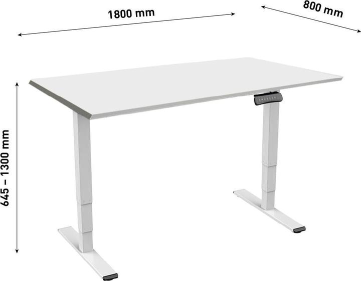 Actual product image Contini Height-adjustable office desk (180 x 80 x 130 cm)