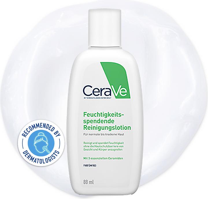 Produktbild CeraVe Feuchtigkeitsspendende Reinigungslotion für Gesicht und Körper (Reinigungslotion, 88 ml)