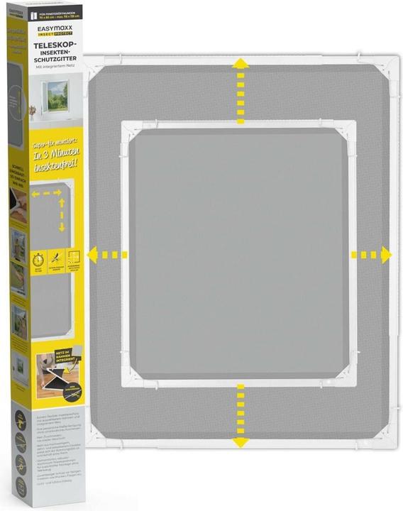 Immagine prodotto Easymaxx Zanzariera telescopica bianca (140 x 120 cm)