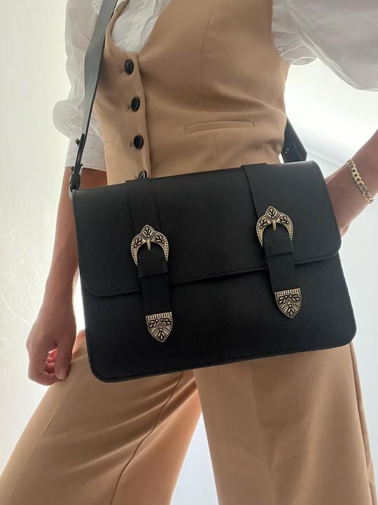 Actual product image Only-Bags.Store Black Leather Shoulder Bag, Small Leather Crossbody Bag, Gift for Her, Full Grain Leather