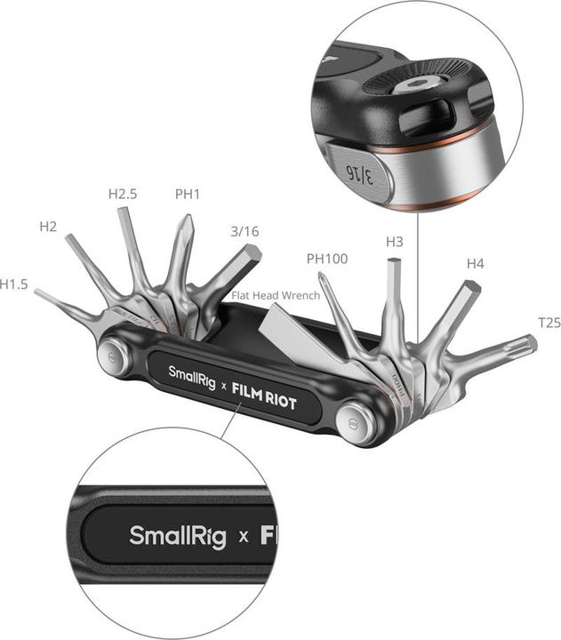 Image du produit SmallRig x FILM RIOT 10 in 1 Detent Folding Multi Tool Kit (Red) 4813