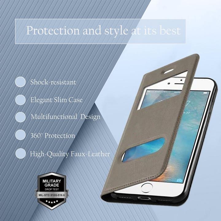 Actual product image Cadorabo Book with View double window cover (Apple iPhone SE (2nd Gen), Apple iPhone 7)