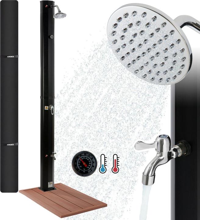 Actual product image Arebos Solar shower with base plate