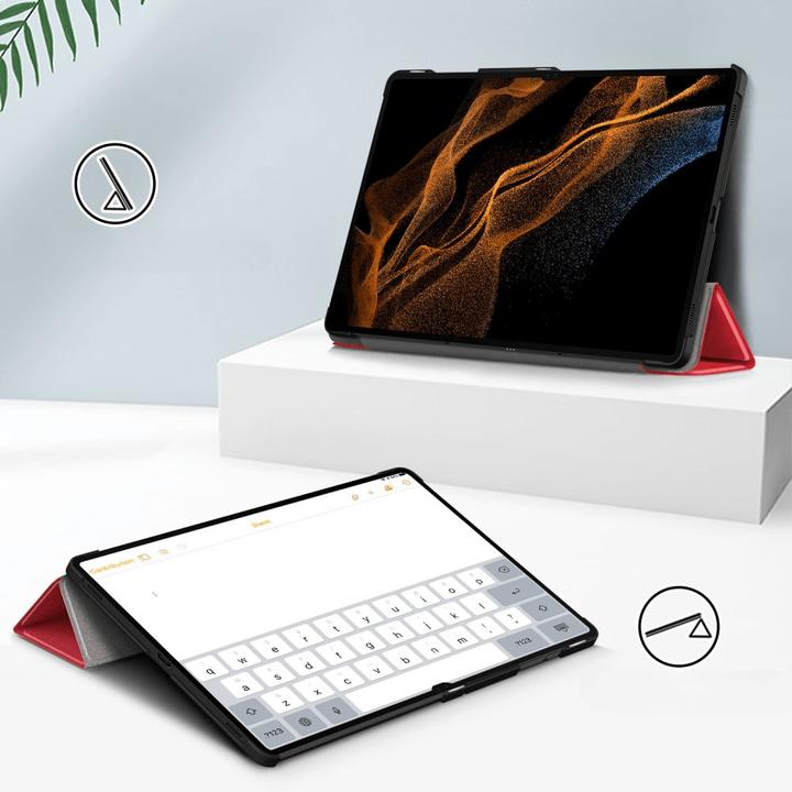 Actual product image Cover-Discount Galaxy Tab S9 Ultra - Tri-fold Smart Case red (Galaxy Tab S9 Ultra)