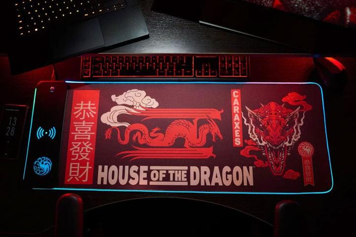 Produktbild Numskull Mauspad House of Dragons + wireless Charge 30x80cm (XXL)