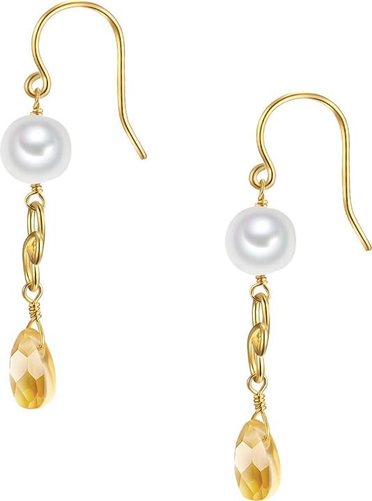 Produktbild Valero Pearls Damen Sterling Silber Glas Süsswasser-Zuchtperle gelbgold - 28643 (Sterling Silber)