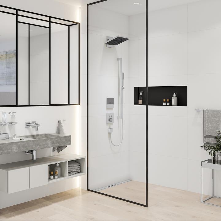 Actual product image hansgrohe Unica shower bar E Puro, 90 cm with Easy Slide shower head holder and shower hose, 24403