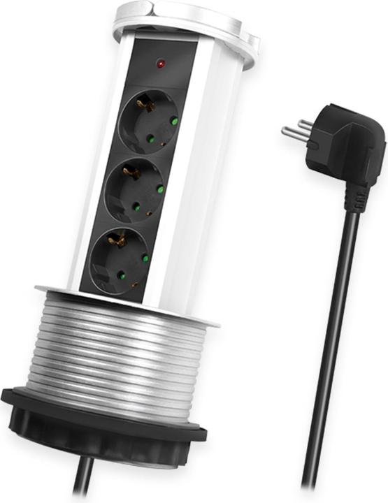 Actual product image LogiLink Pop-Up power strip (3 x, CEE 7/3, 1.80 m)