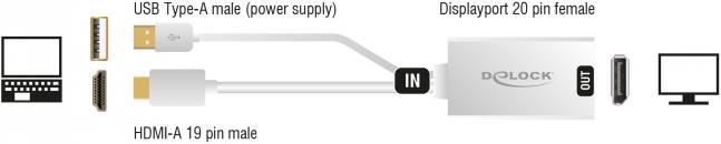 Produktbild Delock 62496 HDMI zu (DP, 24.50 cm)