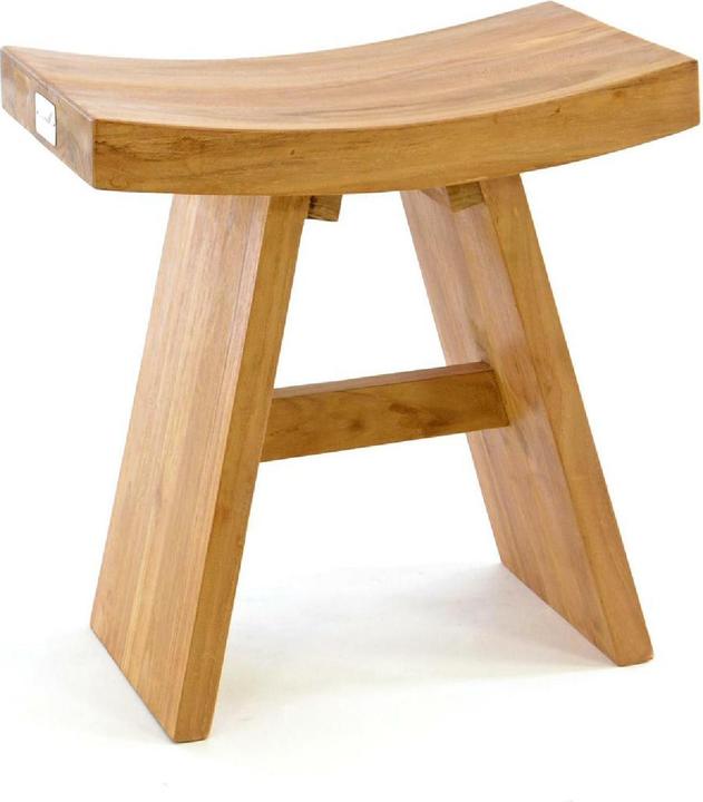 Actual product image VCM Hocker behandeltem Teakholz Sitzhocker Holzhocker massiv Höhe 47cm