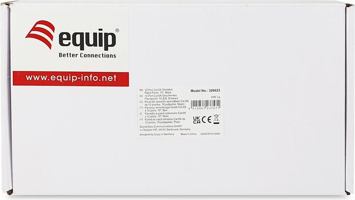 Produktbild equip Patchpanel 12x RJ45 Cat6A 10" FTP 1HE Premium schwarz