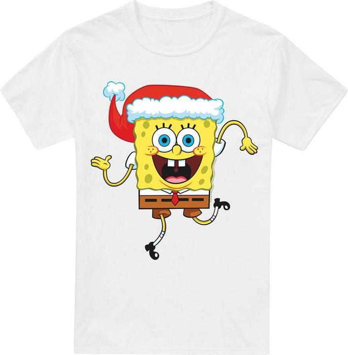 Immagine prodotto Spongebob Squarepants Maglietta Natale Cappello da Babbo Natale Uomo (S)