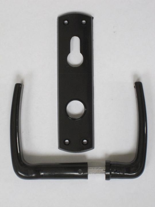 Image du produit Bever Garniture à béquille Serrure universelle à palastre PZ noire 55 mm tige carrée 8 mm (Garniture de porte)