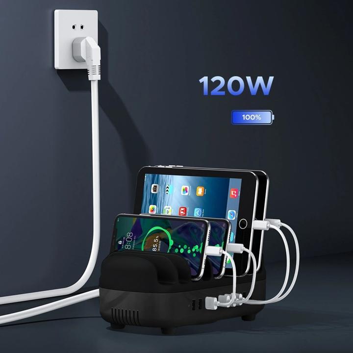 Actual product image Orico Adapter DUK-10P-V1 Smart Charging Station 10 x USB-A - Black (120 W)
