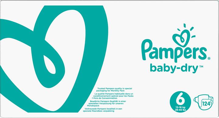 Produktbild Pampers Baby-Dry (Gr. 6, Monatsbox, 124 Stück)