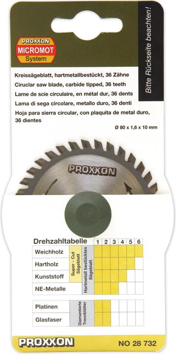 Productafbeelding Proxxon Cirkelzaagblad 36Z
