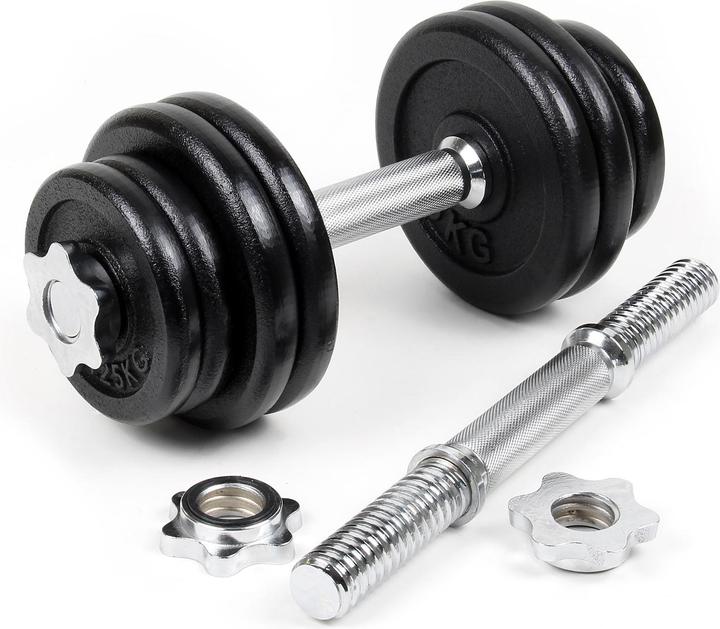 Actual product image Luxtri Dumbbell Set 20kg with 8 Cast Iron Hand Weights and 2 Bars w/Spin-Lock Collar, Carrying Case (4 x 1.25 kg)