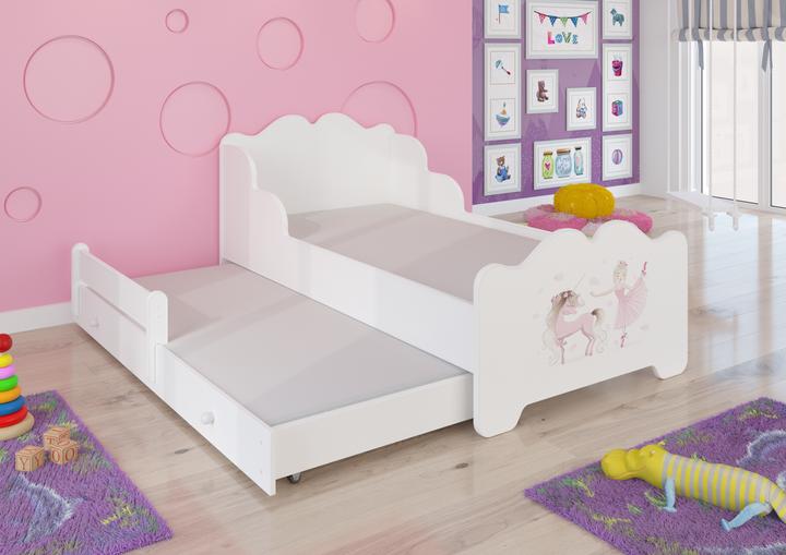 Produktbild ADRK Furniture Doppelbett mit Matratzen XIMENA II BALLERINA WITH UNICORN 160x80 (160 x 80 cm)