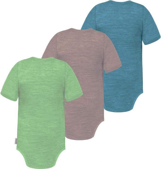 Actual product image Normani Set of 3 baby merino bodysuit short sleeves "Tauranga" - 9295 (74)