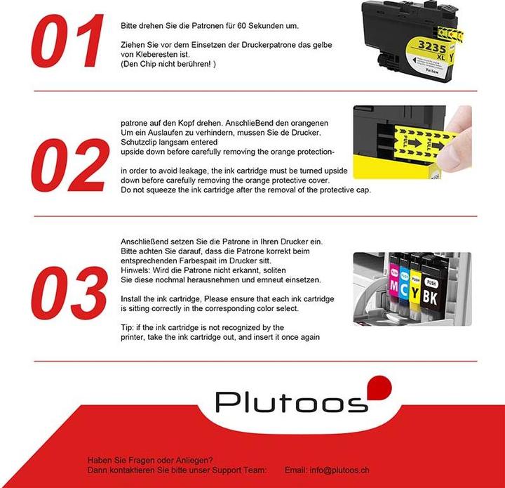 Actual product image Plutoos Brother LC-3235 cartridges XXL compatible, set of 4 colours (M, Y, C, FC)