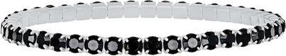 Crystalp Elastic Tennis Bracelet With Black Crystals Aura 22270.Jet.E