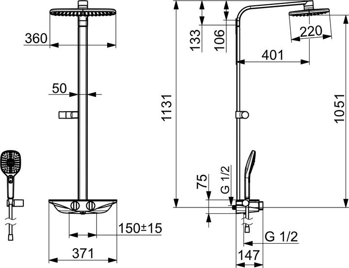 Actual product image Hansa Emotion shower thermostat Shower system for wall mounting white
