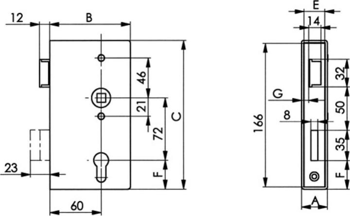 Productafbeelding Amf Slotkast 140P (Profielcilinder)