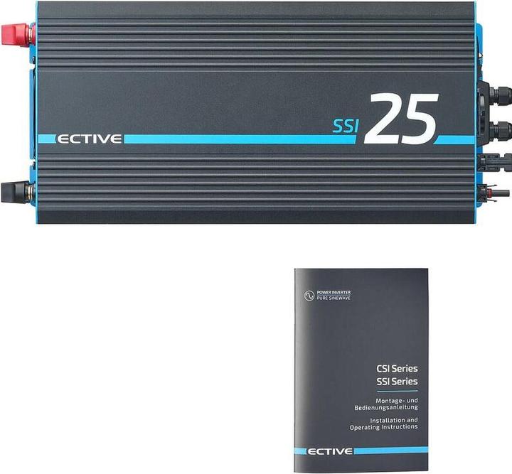 Immagine prodotto Ective Inverter 2500W da 24V a 230V Pure Sine SSI 25 con regolatore di carica MPPT