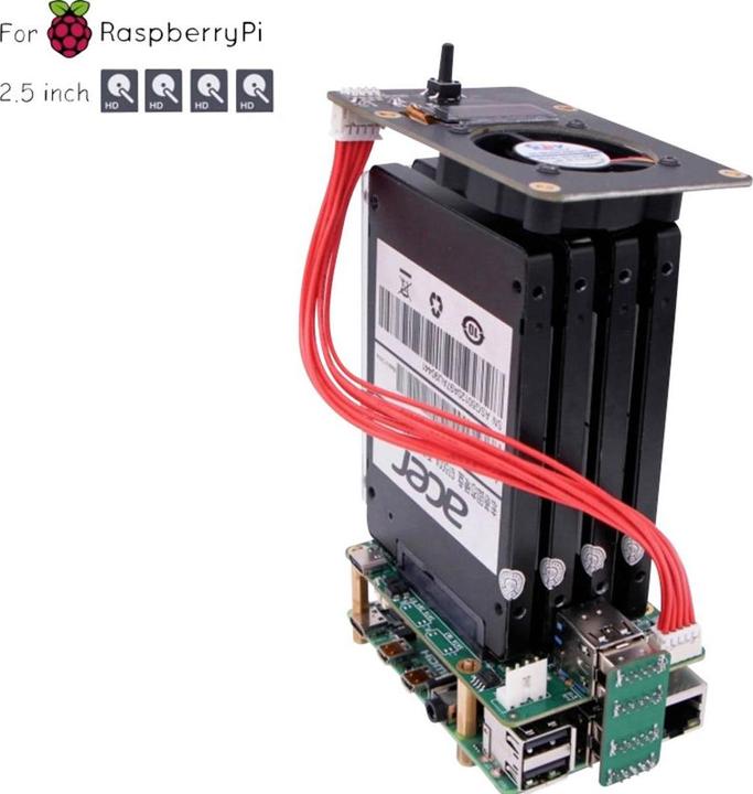 Productafbeelding Allnet Raspberry/Rock Pi 4 zbh. SATA HAT Top Board