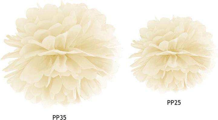 Image du produit Partydeco Pompom en papier tissu, crème, 25cm (1 pkt / 1 pc.)