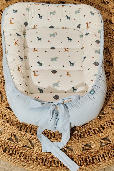 Produktbild Funnababy Babynest - Zoo - Blau - 60 x 75 cm