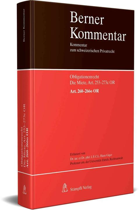Produktbild Berner Kommentar. Kommentar zum schweizerischen Privatrecht / Die Miete, Art. 260-266o OR (Deutsch, Hans Giger, 2020)