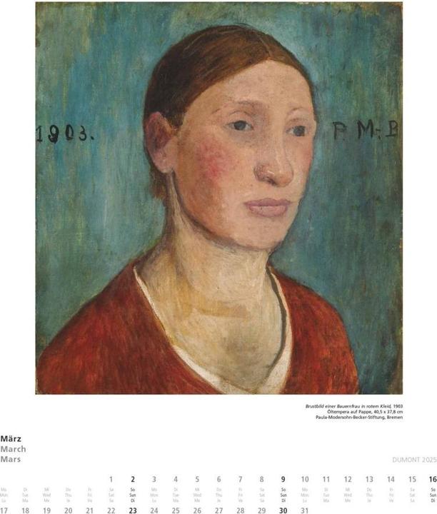 Produktbild Paula Modersohn-Becker 2025 – Kunstkalender – Wandkalender im Format 34,5 x 40 cm – Sp (Harter Einband, Deutsch)
