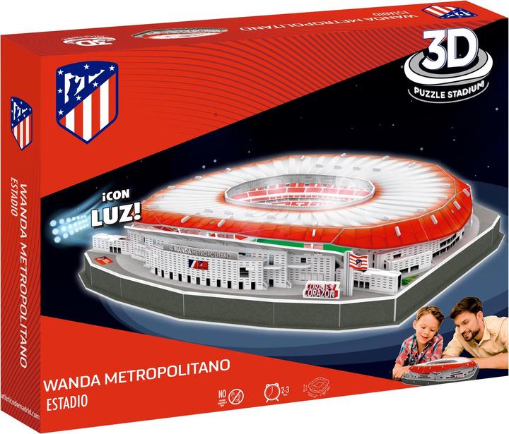 Actual product image Eleven Force Atlético Madrid Stadium 3D Puzzle with LED Light / Atlético Madrid Wanda Metropolitano Stadium LED (101 pieces)