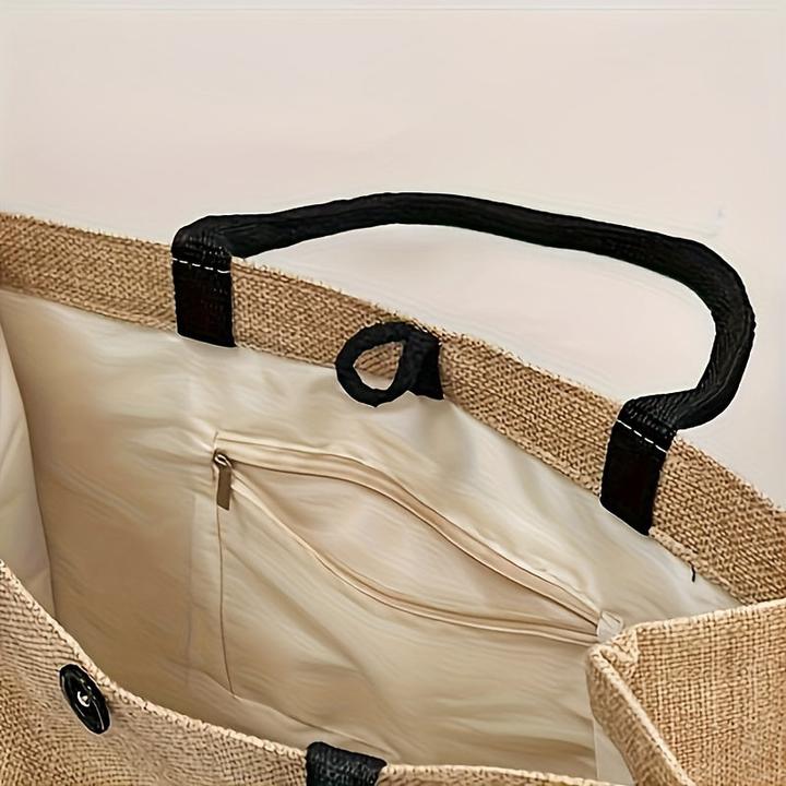 Produktbild Only-Bags.Store 2 Stück Hundedruck Canvas Tote Bags - Leichte Reise- und Strandtaschen mit Schnallenverschluss