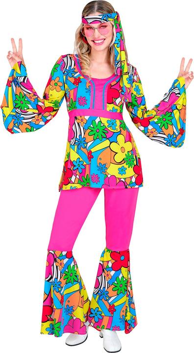 Actual product image Widmann THE 60s FASHION - flower power (Oberteil, Hose, Stirnband), S