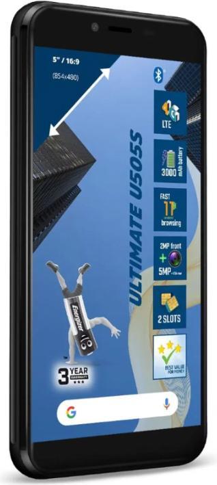 Image du produit Energizer Ultimate U505S Smartphone - Smartphone 1 Go de RAM 16 Go 5 pouces 4G Dual Sim UE (Noir) (16 Go, Noir, 5", Double SIM, 5 Mpx, 4G)