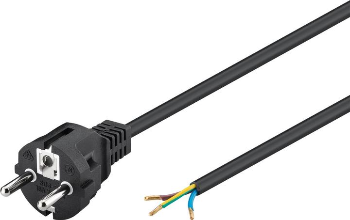 Actual product image Goobay protective contact cable for assembly, 1.5 m, black (1.50 m)