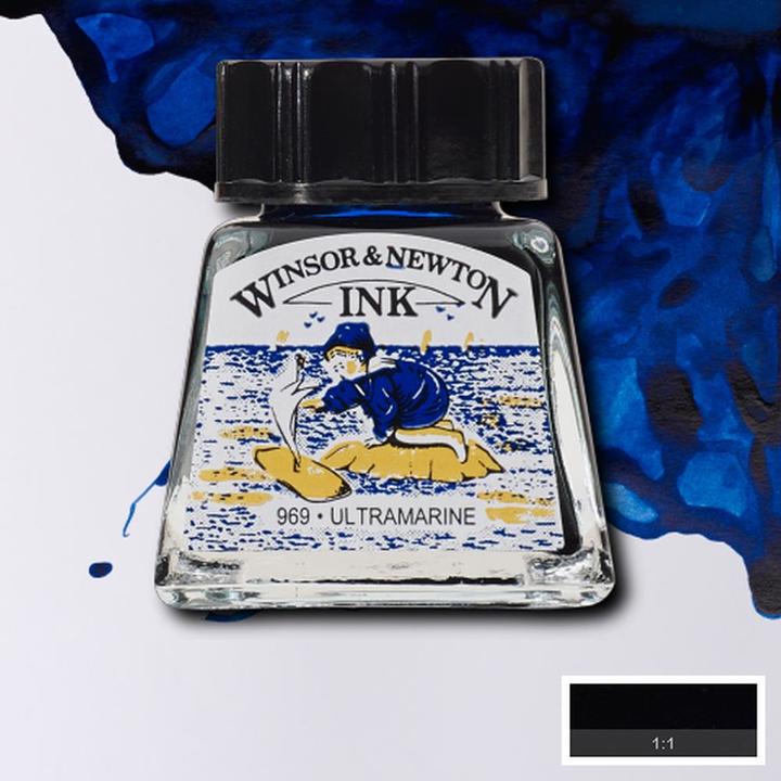 Actual product image Winsor & Newton Drawing Ink 14ml Ultramarine 660 (Blue)