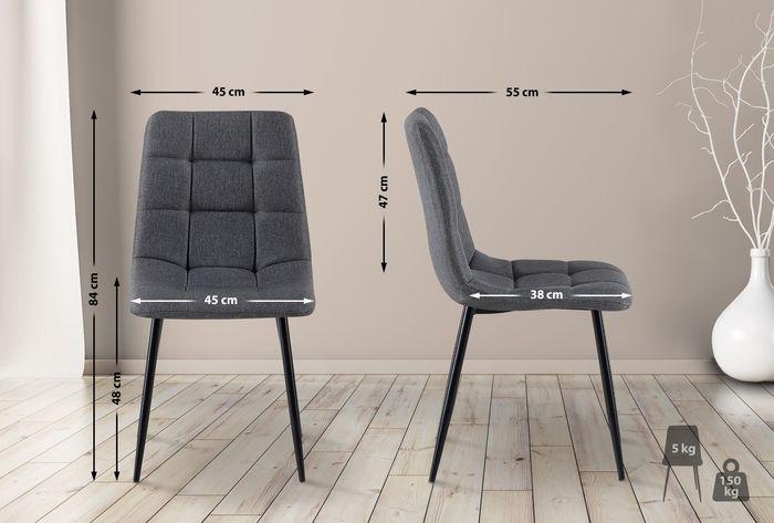 Image du produit Swisshandel24 Set de 4 chaises Antibes Tissu