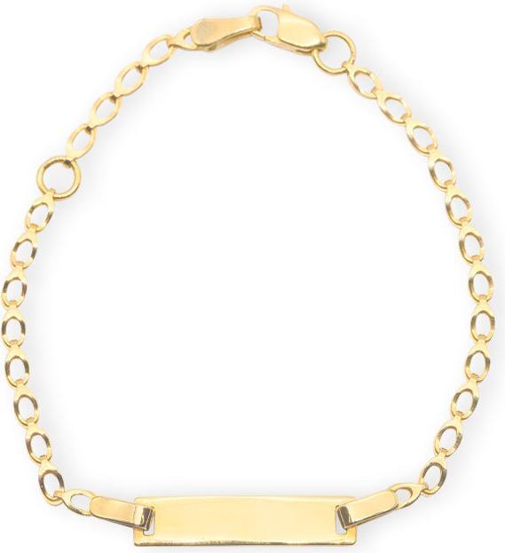 JGZ ID-Bracelet mit Gravur (14 cm, 9 Karat Gelbgold 375)