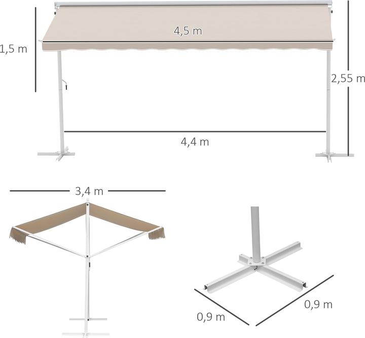 Image du produit Outsunny Store de jardin à manivelle (3.42 m)