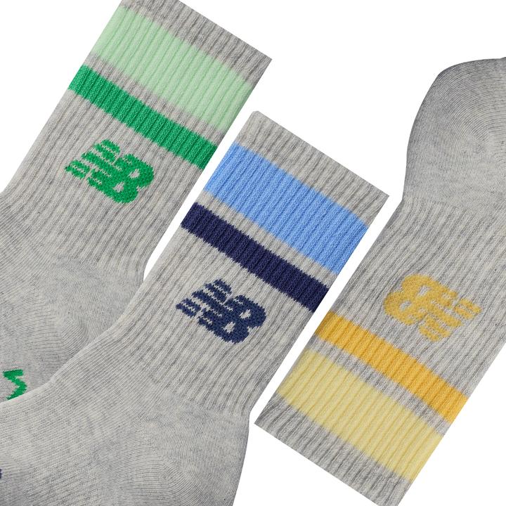 Image du produit New Balance Kids Everyday Stripe Midcalf 3 Pack (Lot de 3, M)