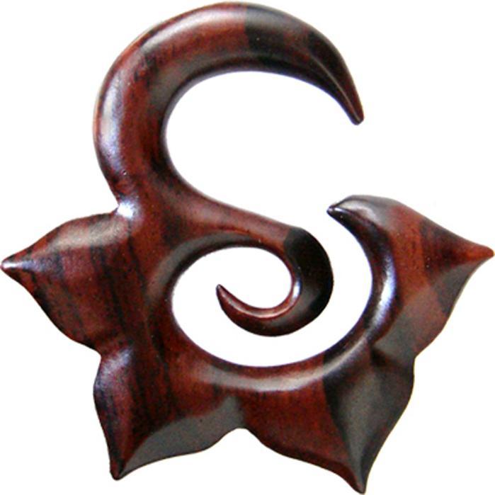 Produktbild Star Piercing Ohrgewicht Haken Lotusblume aus Narra Holz (ohne Messing, Organisch)