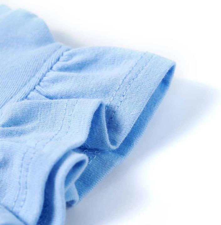 Actual product image VidaXL Children's T-shirt with ruffled sleeves light blue 128,Material (128)