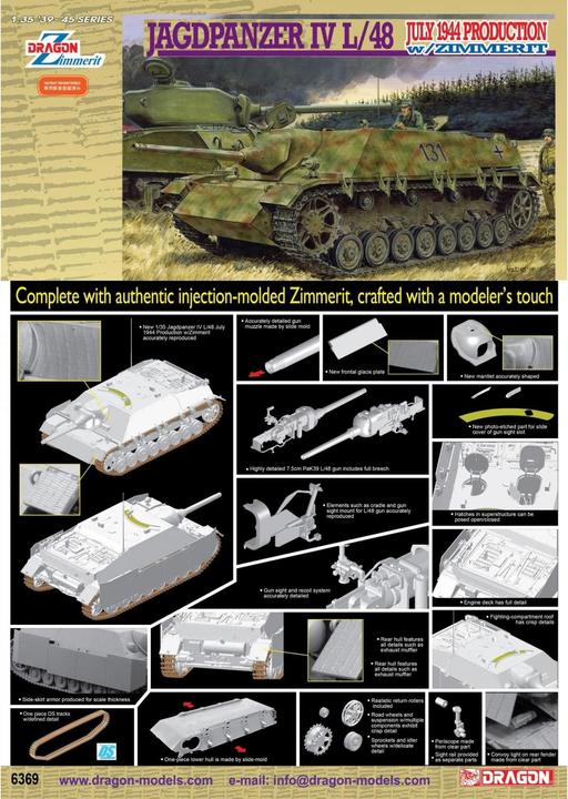 Immagine prodotto 1:35 Jagdpz.IV L/48 Luglio'44 Prod.c/Zimm.