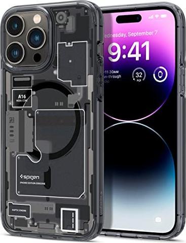 Actual product image Spigen ACS05540 mobile phone case (6.1") Cover Black, White (Apple iPhone 14 Pro)